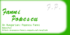 fanni popescu business card